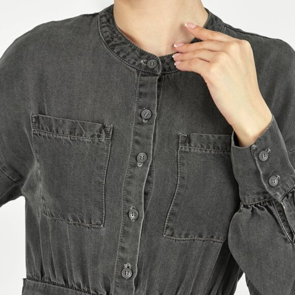 Like veiled a Soft Touch Denim Style Dress by Fares - Picture 3 of 6